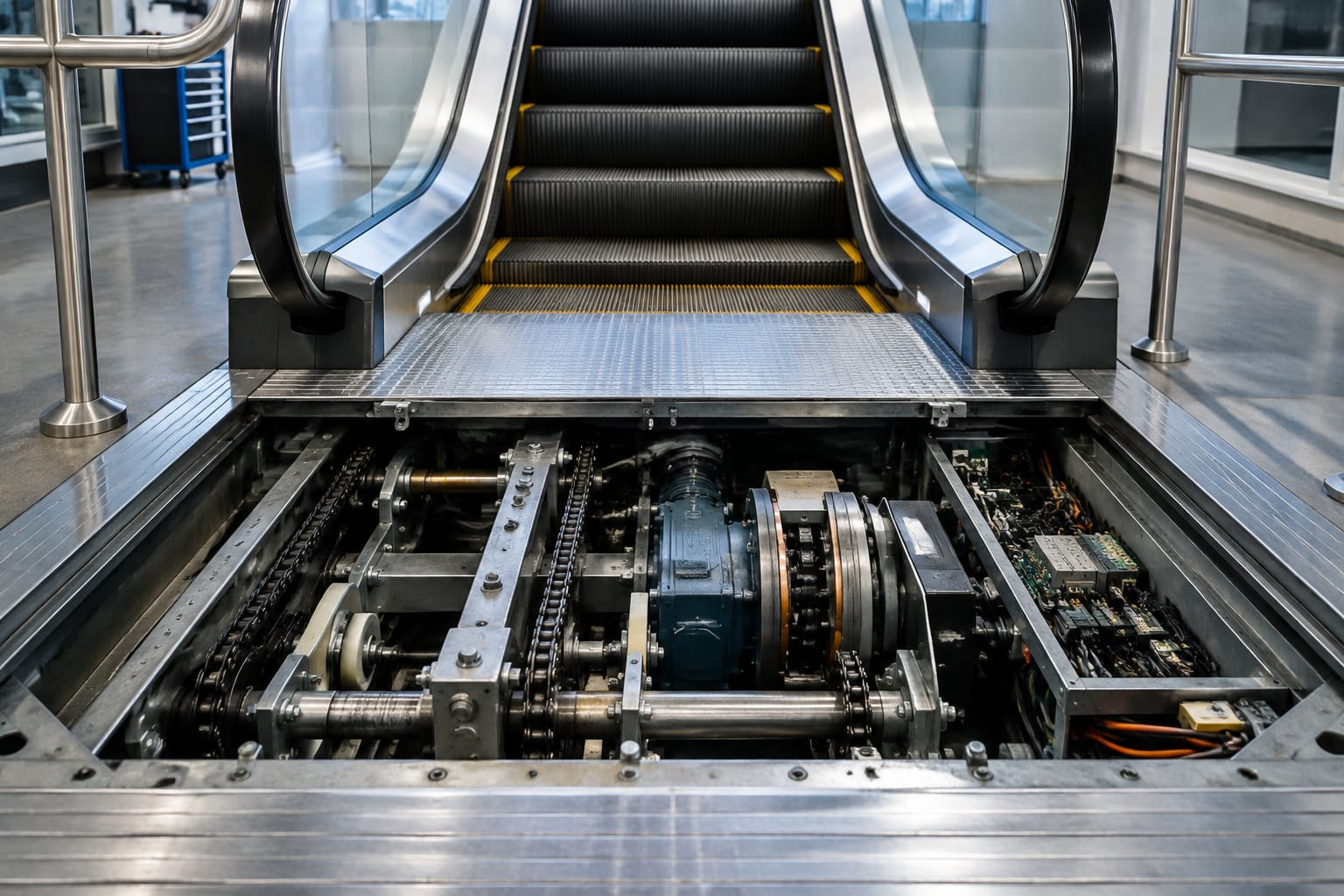 Equipos de escaleras mecánicas: piezas y mantenimiento