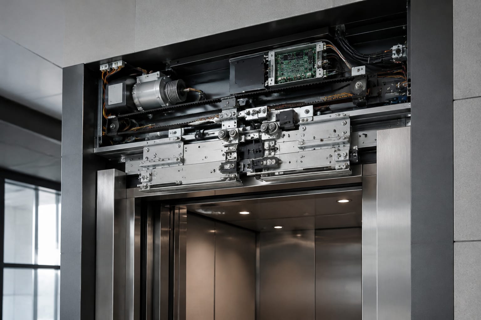 Puertas de ascensor KONE: cerraduras, motores y control